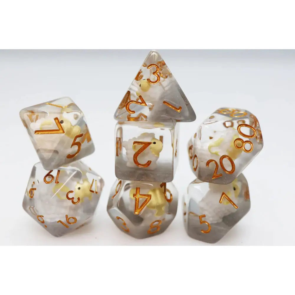 Golden Fleece Polyhedral (D&D) Dice Set (7) - Dice & Dice Supplies