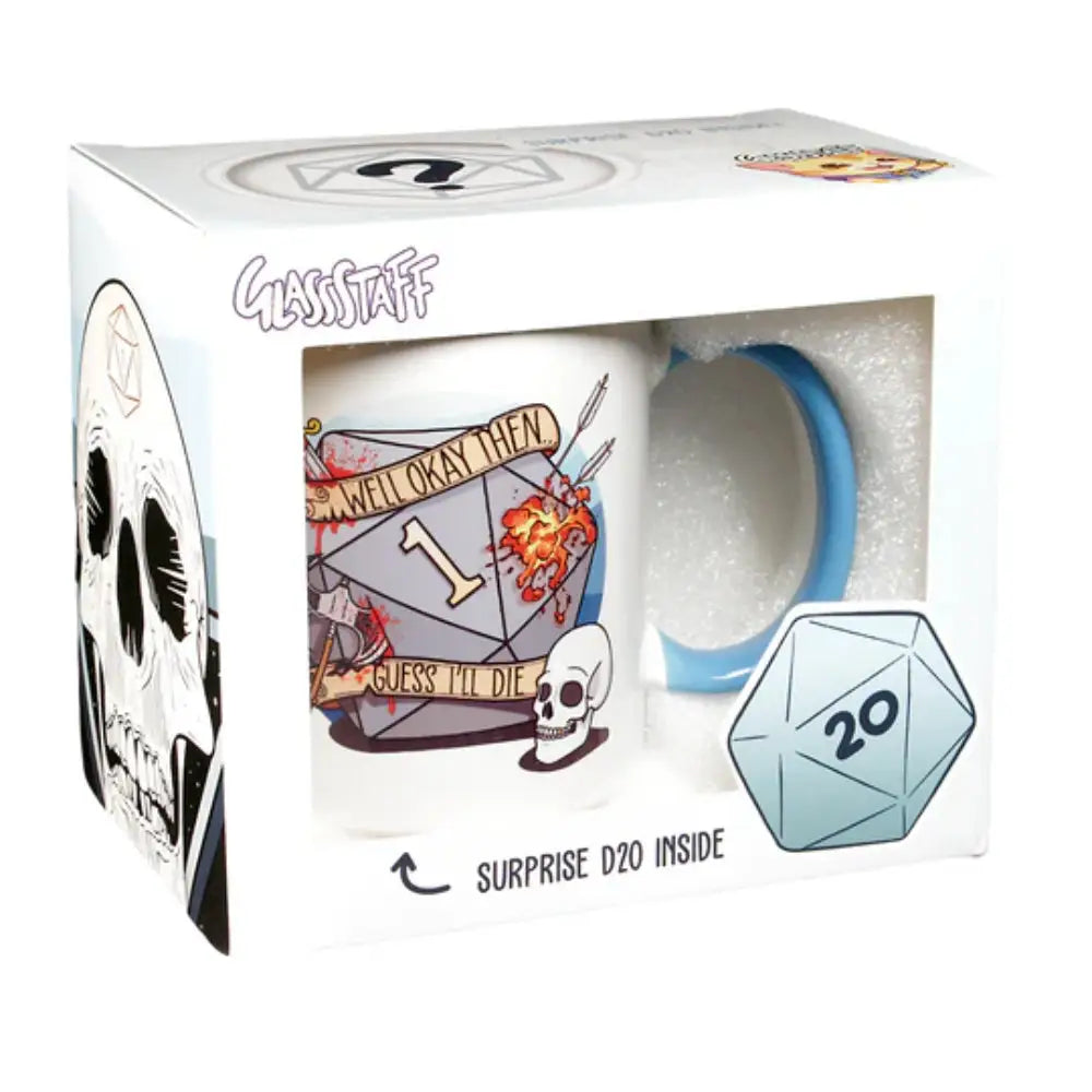 Guess I’ll Die Coffee Mug with Surprise D20 - Toys & Gifts