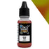 A small bottle of huge miniatures olive red colorshift paint with black dropper cap and branded label 17ml