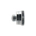 Iwata nozzle cap e3 chrome finished metal airbrush nozzle with threaded tip and knurled grip side shown from the back