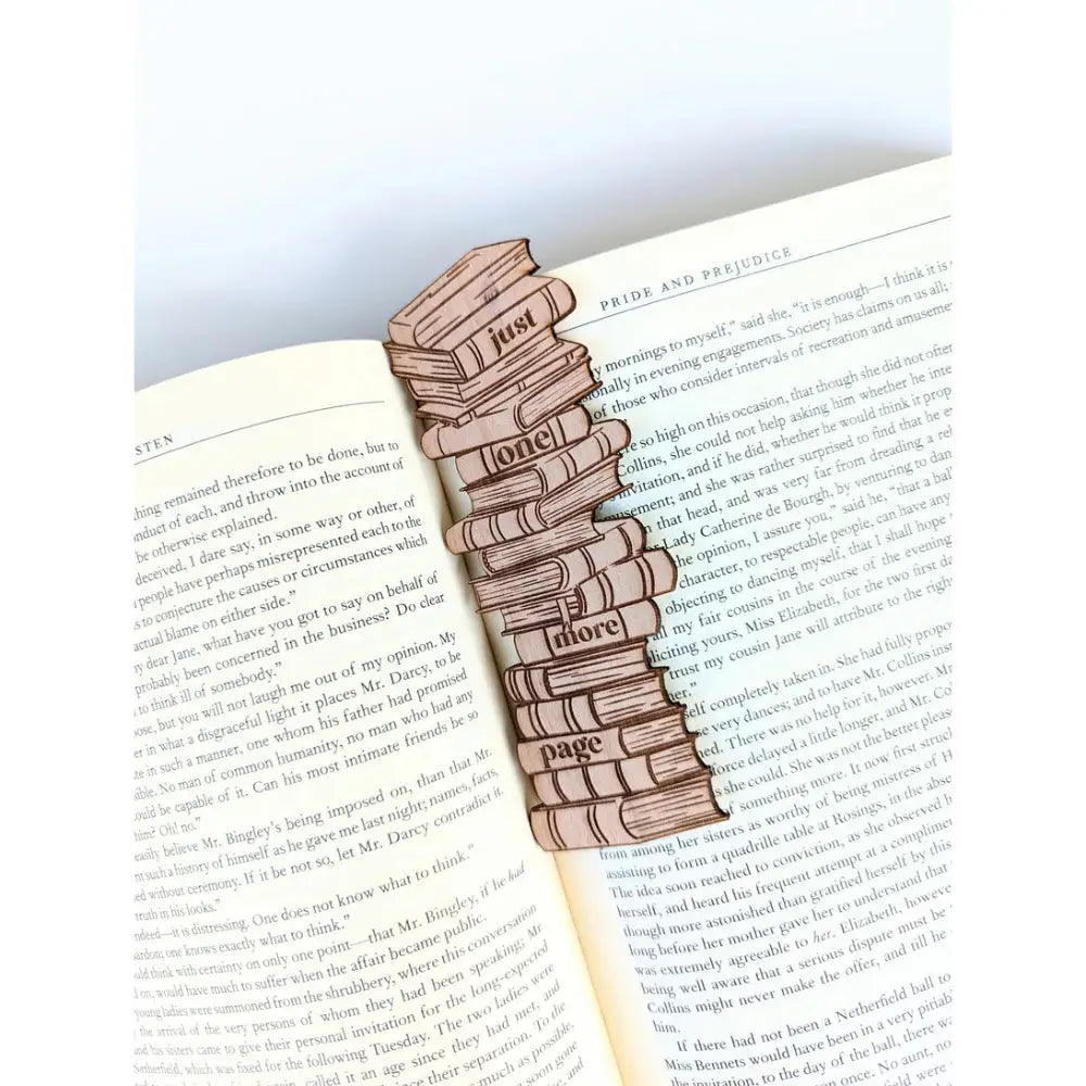 Just One More Page Wooden Bookmark - Gifts