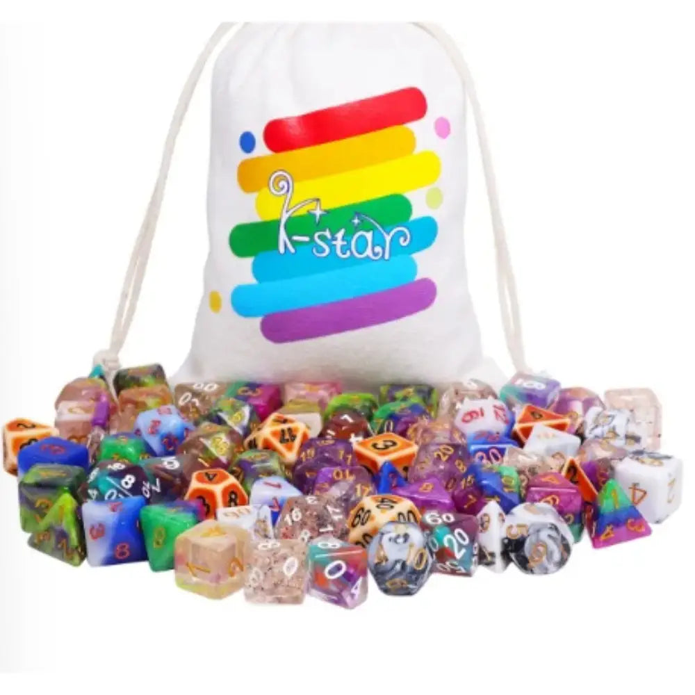 K-Star Mystery Variety Polyhedral Dice Pack (100+) - Dice & Dice Supplies