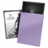 Purple plastic card protector with black textured border and ultimate guard branding from katana sleeves box 100 pack