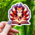 Kitsune Professor Reading Sticker - Gifts