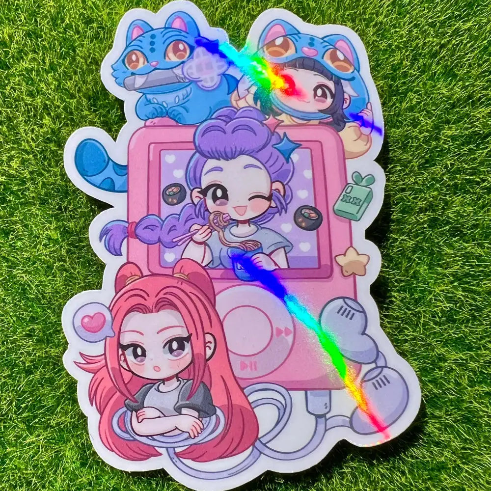 Kpop Hunter Group Holographic Sticker - Gifts
