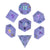 Lavender Burst Lightning Glass Polyhedral (D&D) Dice Set (7) - Dice & Dice Supplies