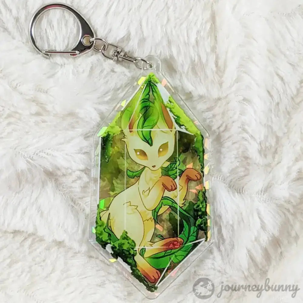 Leaf Evolution Crystal Holographic Acrylic Keychain - Gifts