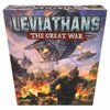 Leviathans the great war starter box board game with metallic gray and red title showing warships and soldiers in battle