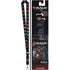 Black magic the gathering lanyard with colorful card symbols and silver metal clasp for secure attachment
