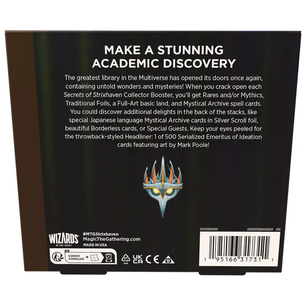 Magic the Gathering: Secrets of Strixhaven COLLECTOR Booster Box (12) - Card Games