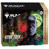 Magic the gathering star trek collector booster box featuring a futuristic character with vibrant green and red lighting effects