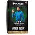 Magic the Gathering star trek commander deck featuring blue cover with Spock in iconic uniform against cosmic backdrop