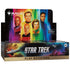 Magic the Gathering star trek play booster box with colorful character portraits and space imagery for collectible gameplay