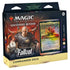 Magic the gathering universes beyond fallout commander deck featuring a bald armored figure with horns and mechanical gear