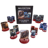 Malediction standee pack liena who dreams featuring illustrated character cards on glossy red plastic stands