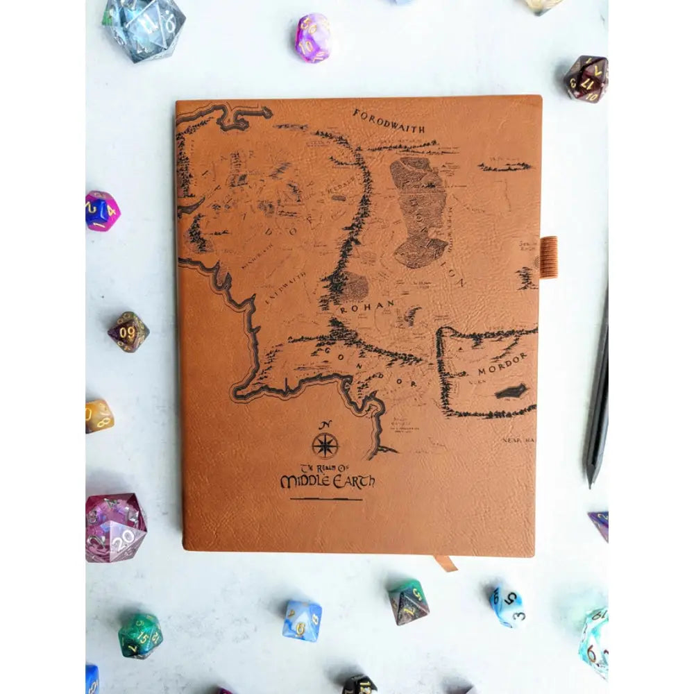 Map of Middle Earth Leather Journal Toys & Gifts North To South Designs   