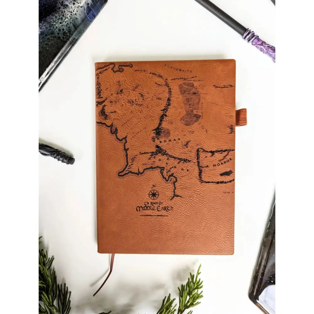 Map of Middle Earth Mini Dot Leather Journal Toys & Gifts North To South Designs   