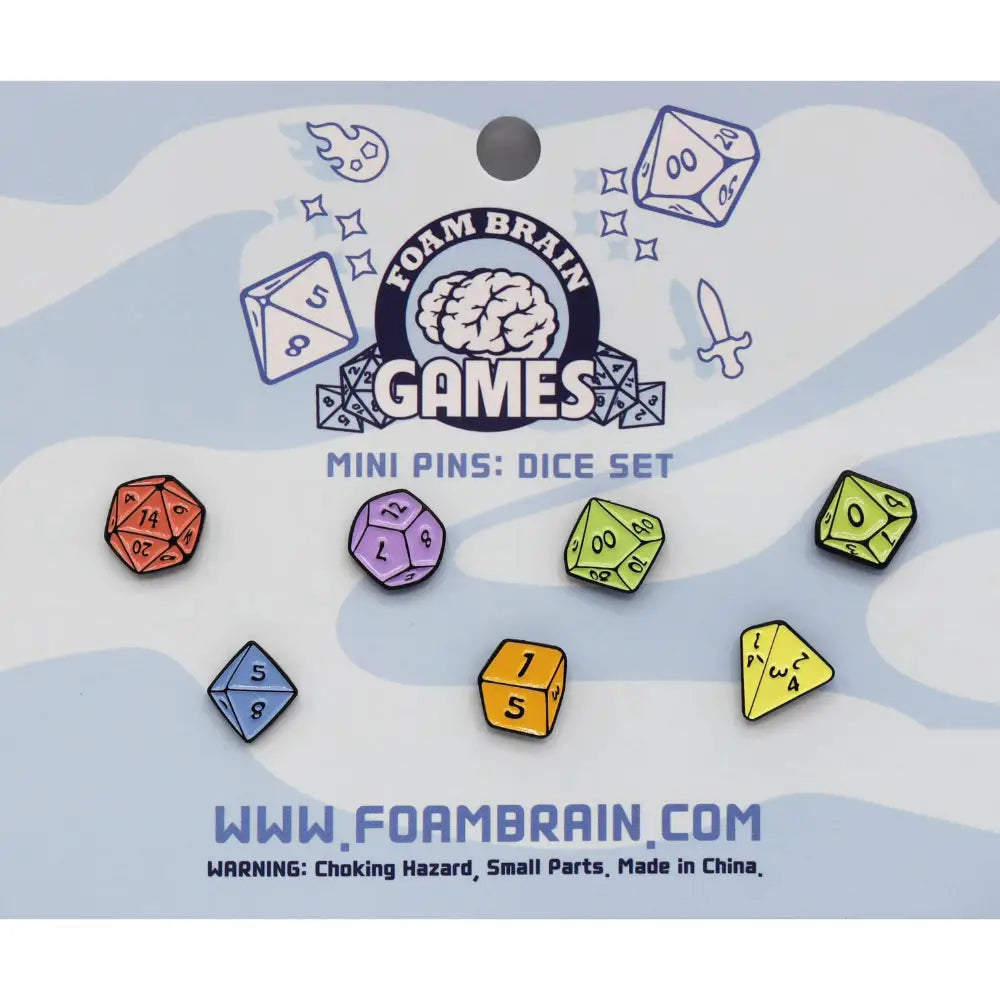 Mini Polyhedral Dice Pin Set Toys & Gifts Foam Brain Games   