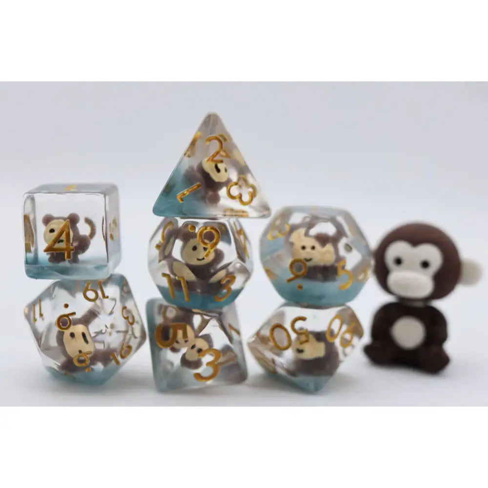 Mischievous Monkey Polyhedral (D&D) Dice Set (7) - Dice & Dice Supplies