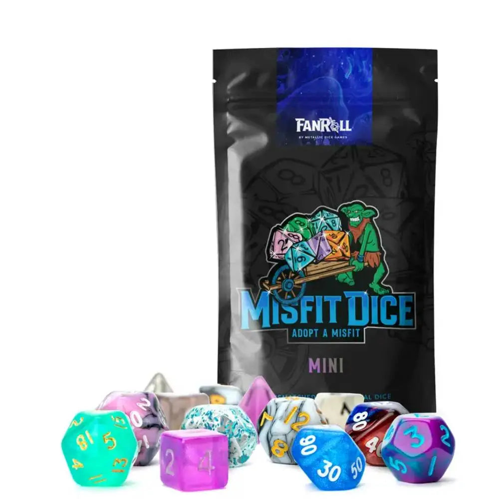 Misfit Mini Dice: Adopt A Misfit (Blind Pack/2 sets) Dice & Dice Supplies Metallic Dice Games   