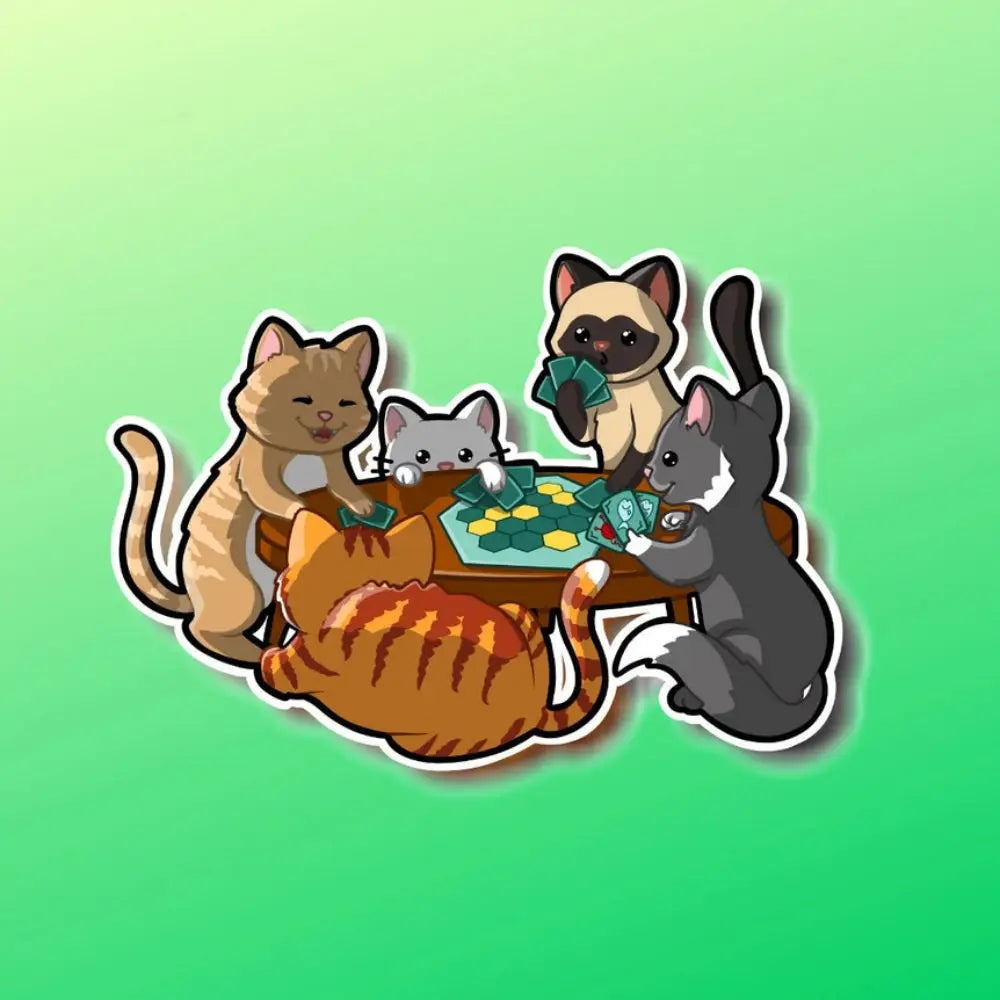 MKC Board Game Playing Cats Sticker - Gifts