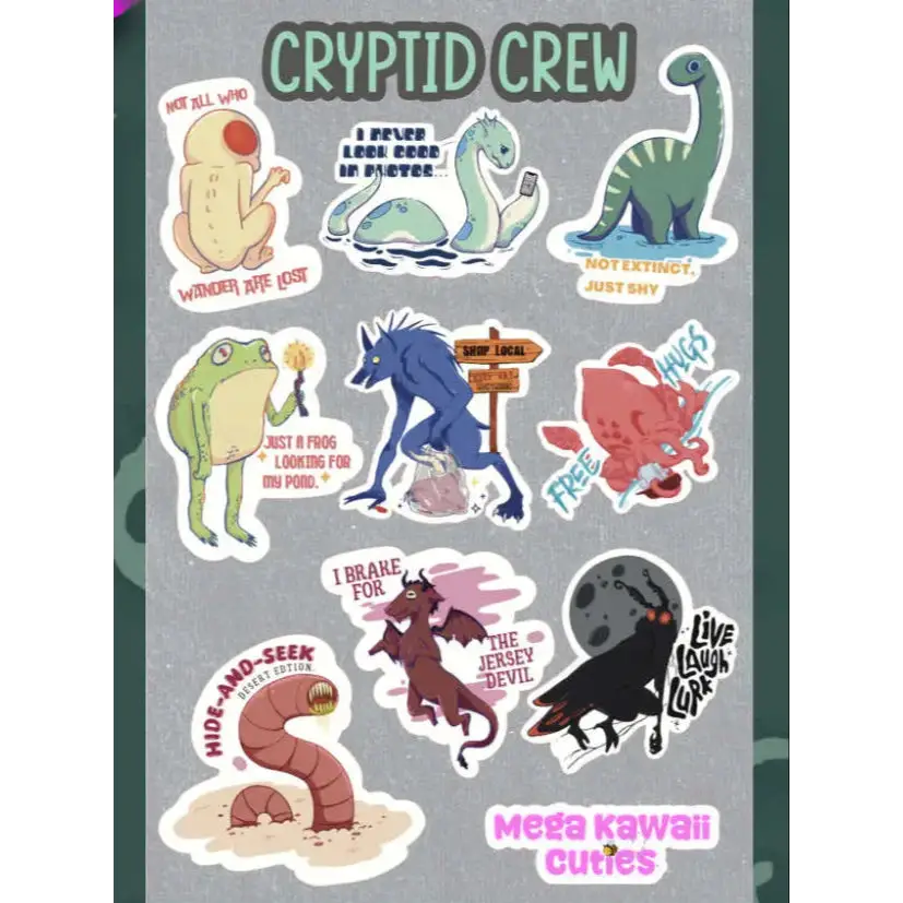MKC Cryptid Crew Sticker Sheet - Shop – The Haunted Game Cafe