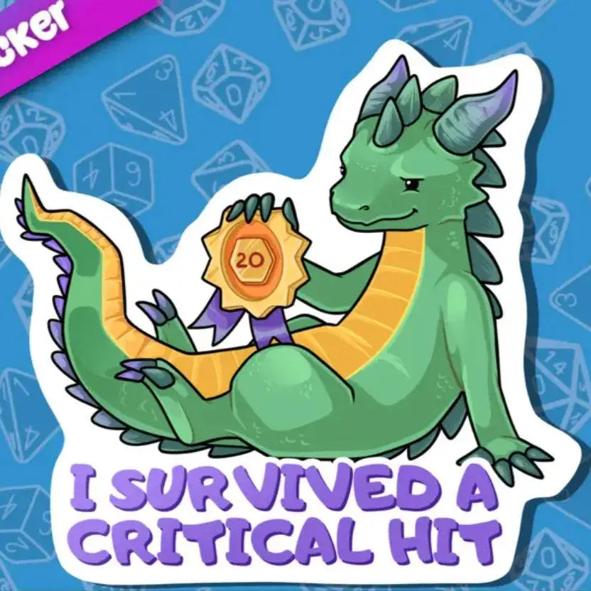 MKC I Survived A Critical Hit Sticker - Toys & Gifts