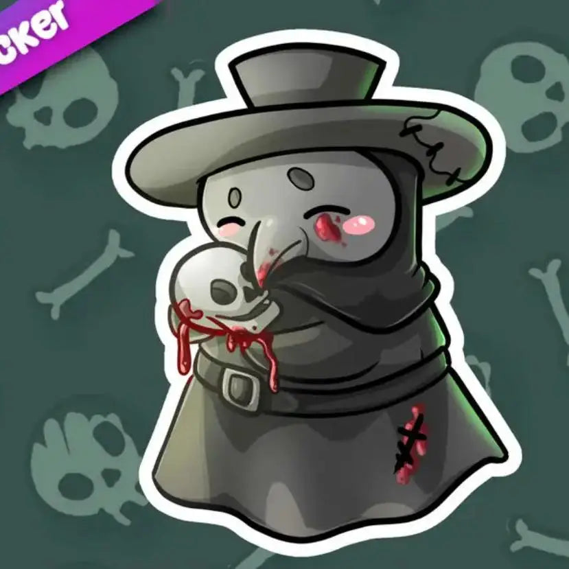 MKC Plague Doctor Loves His Skull Sticker - Gifts