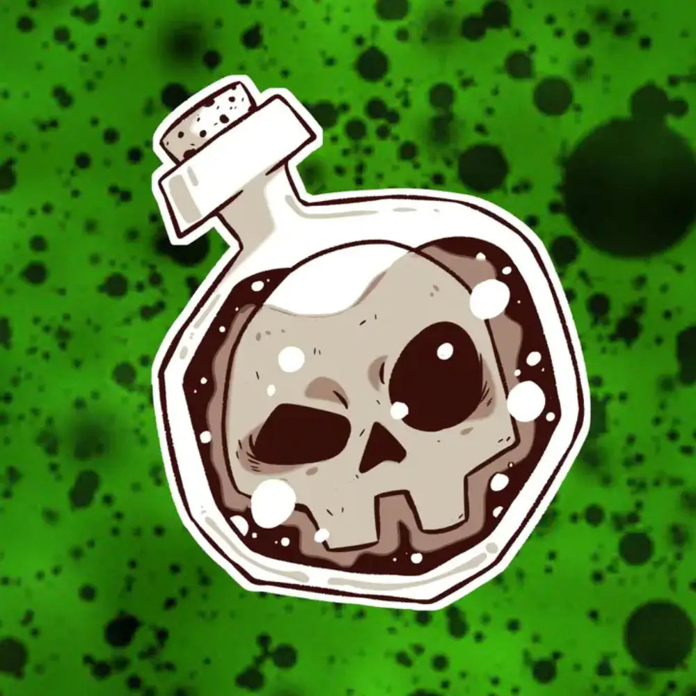MKC Poison Vial Skull Sticker - Gifts