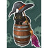 MKC Purrlin Sitting on a Barrel Sticker - Toys & Gifts