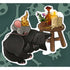 MKC Purrlin Sleeping by Candlelight Sticker - Gifts