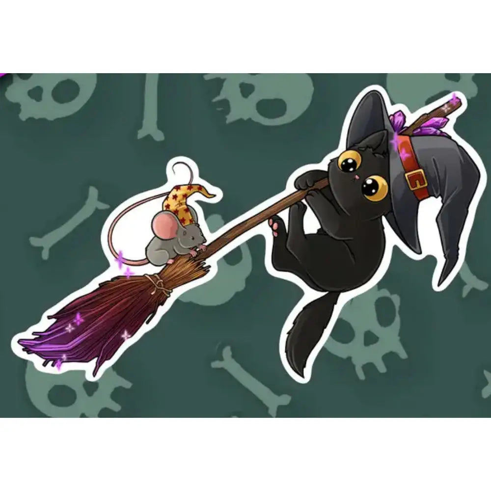 MKC Purrlin Witches Broom Sticker - Gifts