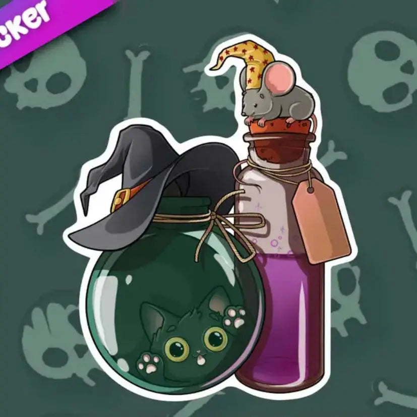 MKC PurrlinStuck in a Bottle Sticker - Gifts