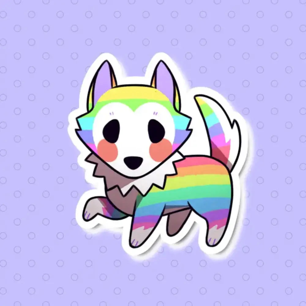 MKC Rainbow Wolf Sticker - Toys & Gifts