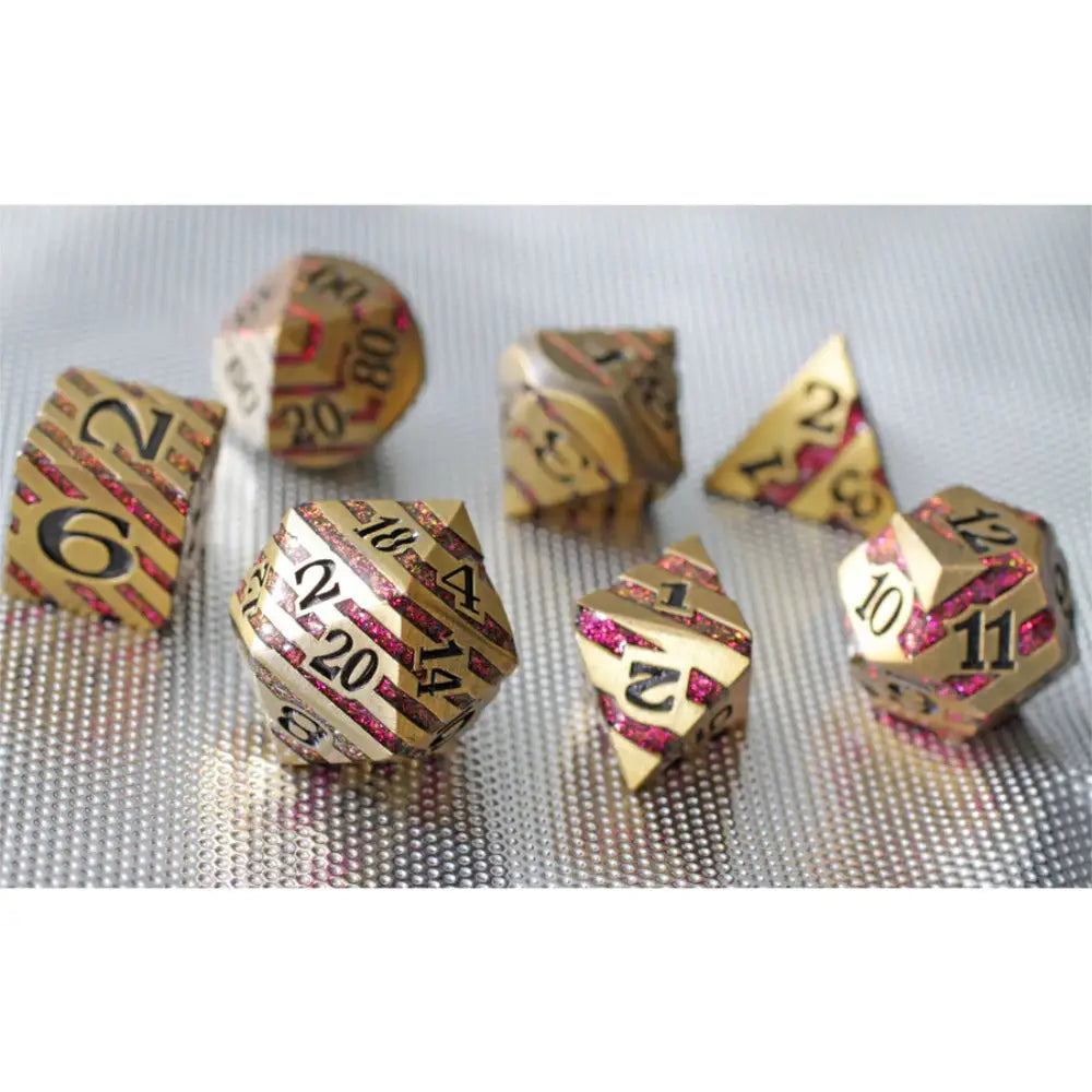 Molten Midas Metal Polyhedral (D&D) Dice Set (7) Dice & Dice Supplies Forged Gaming   
