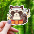 Monk Raccoon Sticker - Toys & Gifts