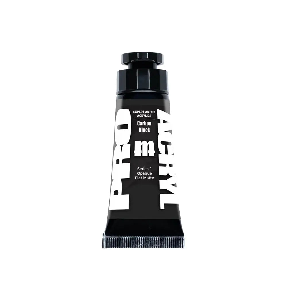 Monument PRO Expert Artist Acrylics Carbon Black Tube (30mL) - Paint & Tools
