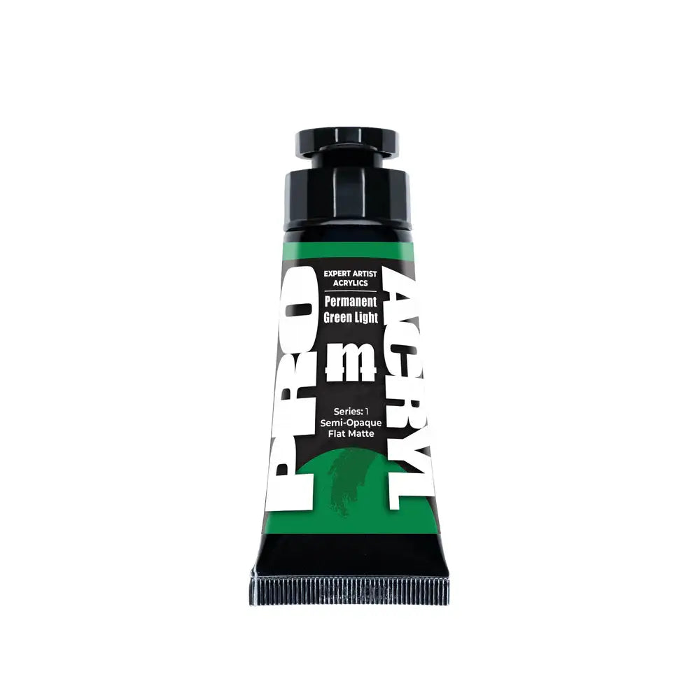 Monument PRO Expert Artist Acrylics Permanent Green Light Tube (30mL) - Paint & Tools