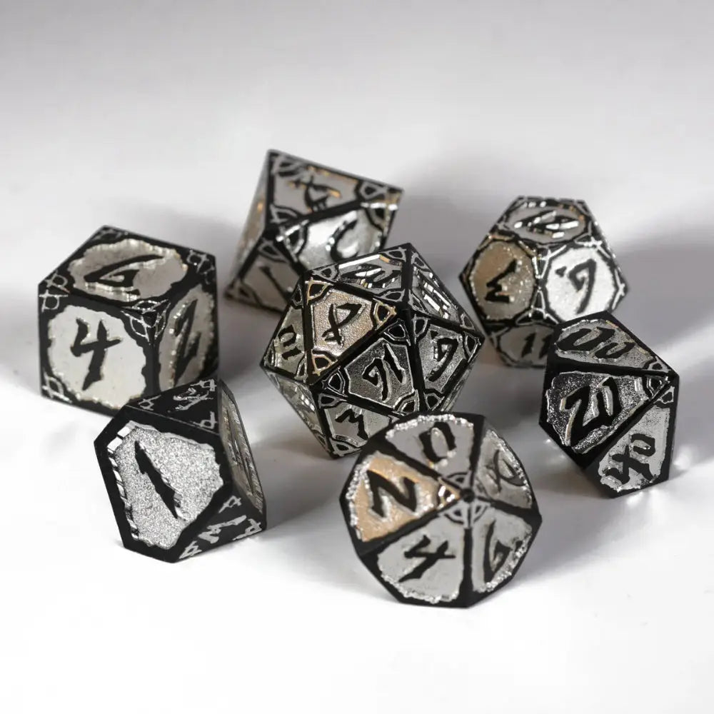 Mooncast Hexbreaker Metal Polyhedral (D&D) Dice Set (7) - Dice & Dice Supplies