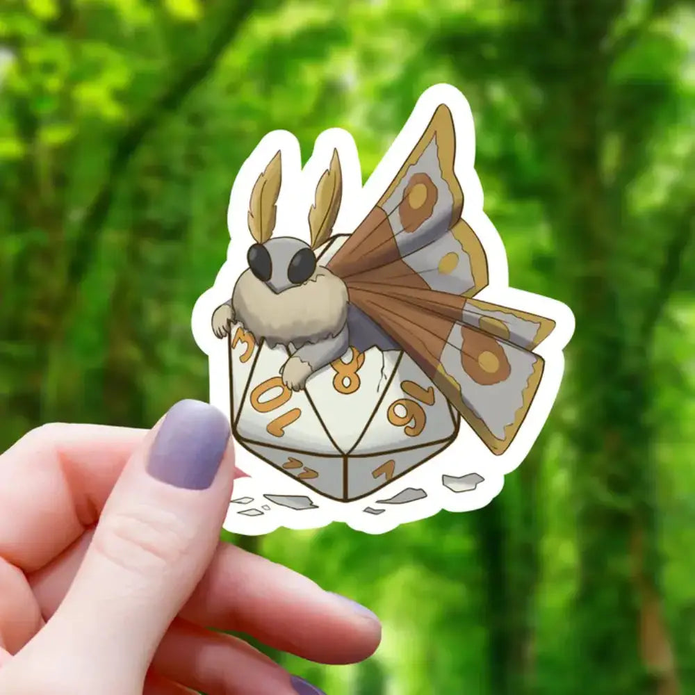 Mothman Hatchling D20 Sticker - Gifts