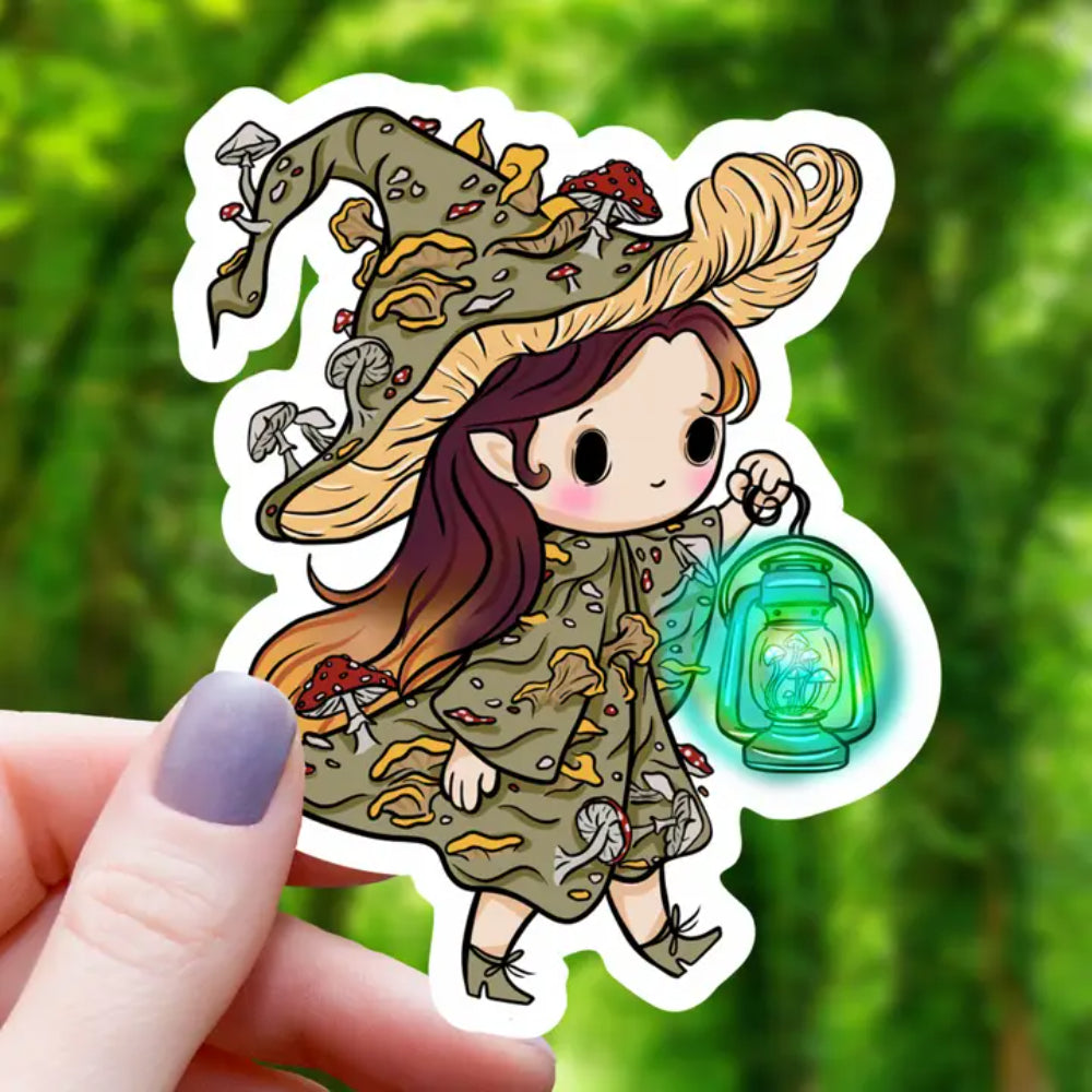 Mushroom Witch Sticker - Gifts