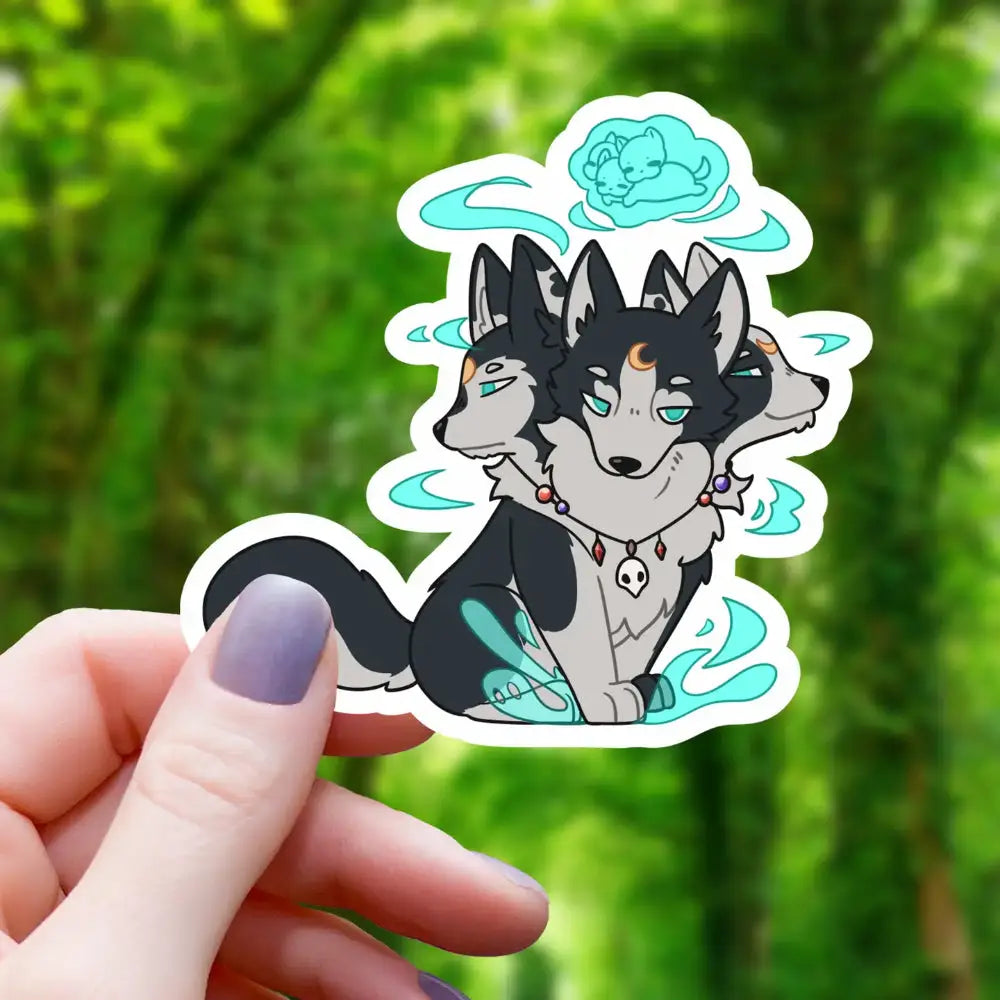 Necromancer Cerberus Sticker - Toys & Gifts