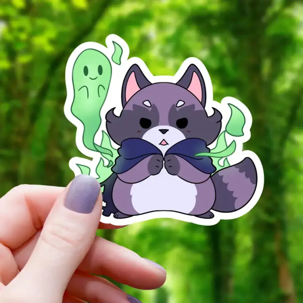 Necromancer Raccoon Sticker - Toys & Gifts