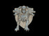 Silver three-headed cerberus wall sculpture with detailed chains and textured shield backdrop magnetic trophy head
