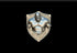 A metallic muscular warrior with a beard in relief on a shield-shaped plaque for noble dwarf hill giant magnetic trophy head