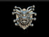 Silver metallic noble dwarf hive mother magnetic trophy head wall plaque with intricate medusa serpent details