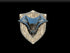 Noble dwarf leviathan magnetic trophy head featuring a detailed metallic dragon emblem on wood grain plaque