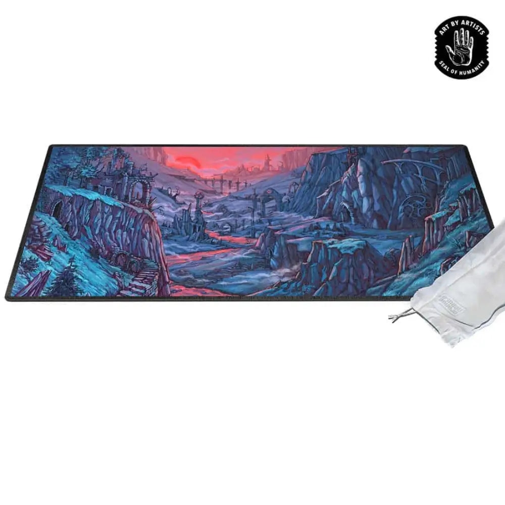 Orange Nebula Curator Arcane Landscapes The Ruins Playmat - Card Games