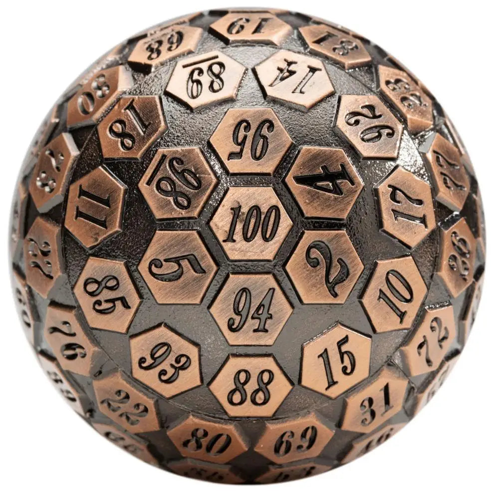 Orb of Predestined Fate Metal D100 Dice & Dice Supplies The Haunted Game Cafe Ancient Copper  