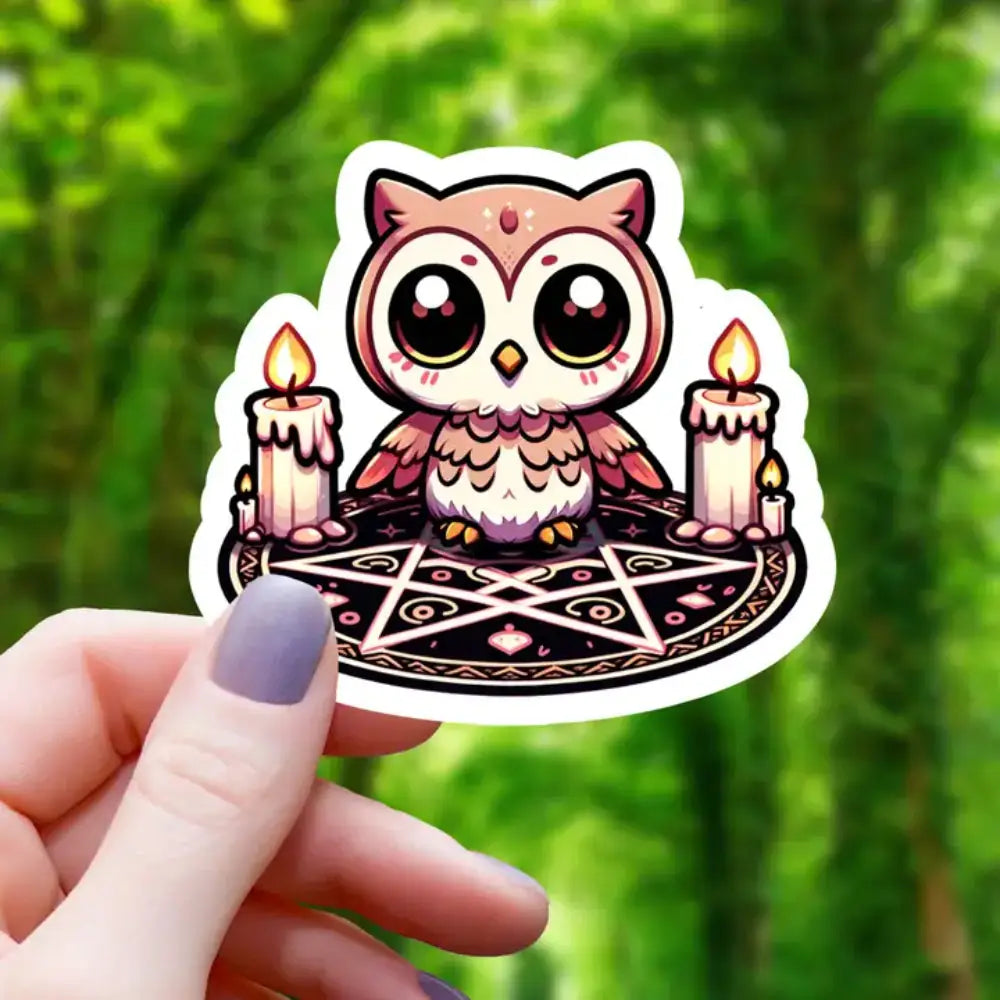 Owl Pentagram Sticker - Toys & Gifts